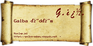 Galba Ádám névjegykártya